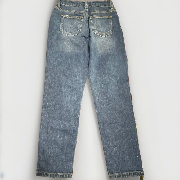 Art Class Girls High-Rise Tapered Cropped Jeans Medium Wash Blue Size 12 NEW! - Picture 3 of 13